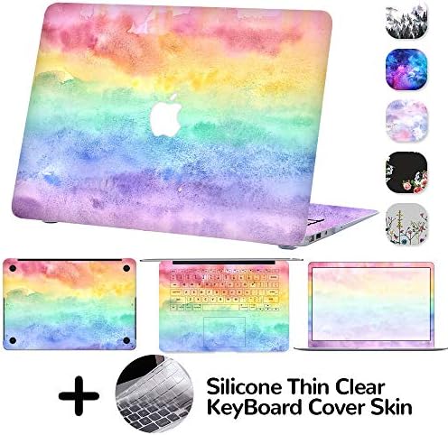 MacBook Air 13 Inch Case,4-Sided Full Set Decal Skin Sticker Cover,Protective Case for MacBook Air 13 Model A1369/A1466(Rainbow)