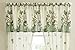 Collections Etc Magnolia Garden Floral Leaf Rod Pocket Window Curtains - Country Cottage Chic Design, Sage, Valance