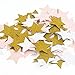 MOWO Glitter Five Stars Confetti Wedding Party Decor and Table Decor, 1.2’’ in Diameter (glitter gold,pink,white,200pc)