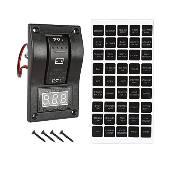 LTC-Marine-Carling-Boat-20A12V-RV-Voltmeter-LED-Dual-Battery-Test-Panel-Rocker-Switch-ON-OFF