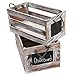 MyGift® Distressed White Wash Wood Rustic Nesting Boxes/Storage Crates w/Chalkboard Labels (Set of 2)