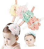 DANMY Baby Girl Super Stretchy Headband Big Lace Petals Flower Baby Hair Band Newborn Hair Accessories