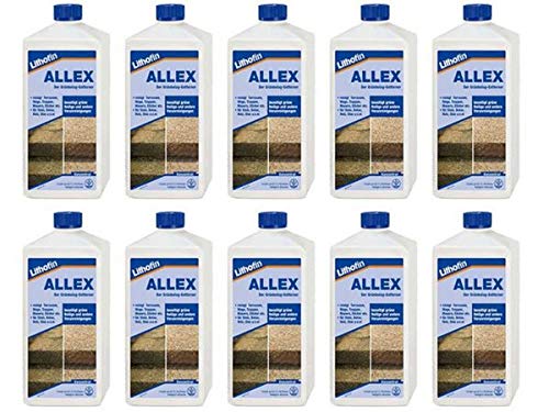 Lithofin ALLEX 10 l (10 x 1 l) - Grünbelag-Entferner Algen- und Moosentferner - Ideal zum vorbeugen gegen grüne & rutschige B