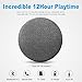 Jonter Fashion Bookshelf Bluetooth Speaker, Desktop Round Speaker with Fabric&Metal Surface, 10W Subwoofer, Built-in Mic Handsfree Phone Calling, TF Card Slot & AUX Cable(Gray)