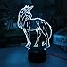 3D Unicorn Lamp Horse Night Light Touch Table Desk Lamp 7 Color Change,Optical Illusion lamp Led USB Charging Battery Operated Light as Christmas Gifts Decor Light for Desk Table Home Office(Unicorn)