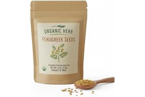 Premium Organic Fenugreek Seeds – Whole Methi Seeds for Cooking & Sprouting, Non-GMO (454 Gram(16.01oz))