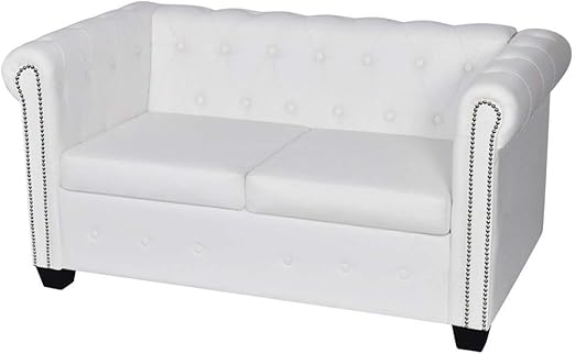 Amazon Com Anself Artificial Bonded Leather Chesterfield 2 Seater
