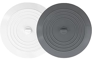 V-TOP Bathtub Drain Stopper 2 Pack, 5 inches Silicone Tub Stopper Shower Drain Cover, Bath Tub Plug Hair Stopper,Universal Fl