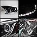 For Honda Accord Smoked Smoke Dual Halo Ring DRL LED Strip Projector Headlights Front Lamps Replacement