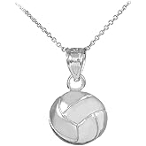 Sports Charm .925 Sterling Silver Beach Volleyball Charm Pendant Necklace - Choice of Pendant Only or Chain Length
