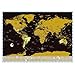 Scratch Off Map of The World with US States, Countries, Capitals and Flags On Black Background, 17 x 24 inch. World Scratch Off Travel Map Poster Wall Maps. Travel Gift for Travelers Honeymoon Gifts