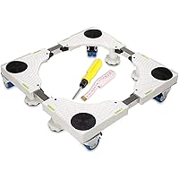 Hicrifth Adjustable Furniture Dolly Washing Machine Stand with 4×2 Locking Rubber Swivel Wheels and 4 Strong Feet for…