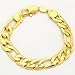 24k Yellow Gold Filled Figaro Chain Men's Necklace+Bracelet Jewelry Set GF Jewelry 12mm Width(24