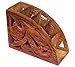 ITOS365 Wooden Floral Carved Remote Control Rack Stand Holder Storage Organizer Home Office Decor