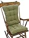 Klear Vu The Gripper Non-Slip Rocking Chair Cushion Set with Thick Padding, Includes Seat Pad & Back Pillow with Ties for Indoor Living Room Rocker, 17x17 Inches, 2 Piece Set, Jade