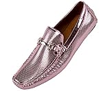 Amali Men’s Perforated Patent Driving Moccasin Loafer Shoe: Style Rila