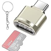 Type C TF Card/Memory Card Reader Adapter with Keychain, Leizhan USB 3.0 Type C to Micro SD SDHC SDXC OTG Reader, Compatible