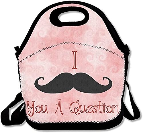 Starophi I Mustache You A Question Insulated Lunch Backpack With Zipper,Carry Handle And Shoulder Strap For Adults Or Kids Black