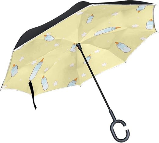 umbrella with milk bottle on top