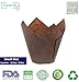 Brown Tulip Cupcake Liners, Small Size Paper Muffins Baking Cups, Tulip Cupcake Wrappers Providing a Beautiful Display, Natural & FDA Approved, Oz. Capacity: 2.25 to 3.5, Bulk of 200pc