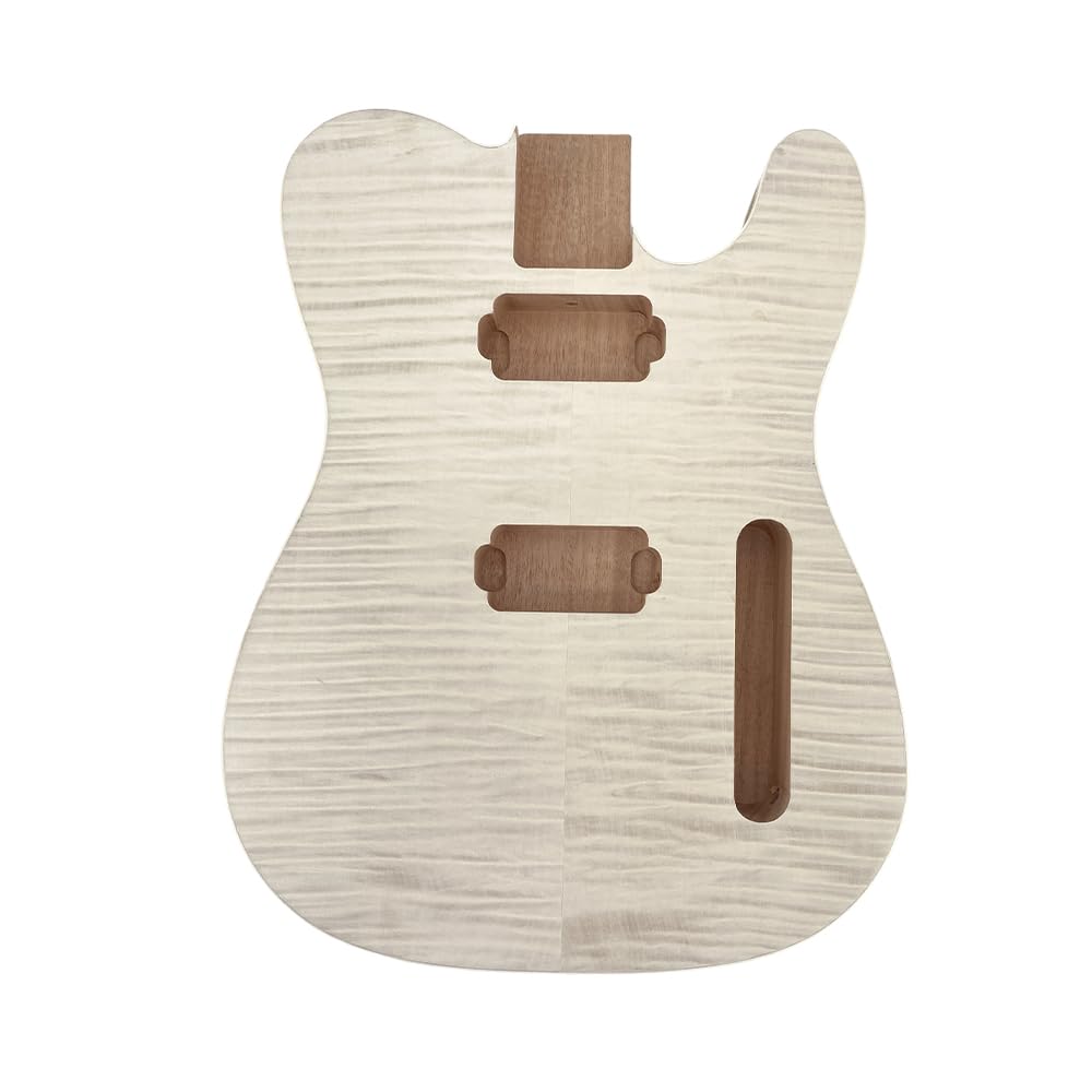 Yinfente Replacement Electric Guitar Body Mahogany Maple Wood Unfinished Tele 64cm