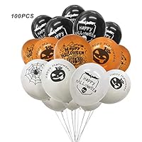 (100pcs) Halloween Balloons Party Decoration, 12 Inch Premium Quality Latex Balloons Latex Balloons for Halloween Party Decorative.