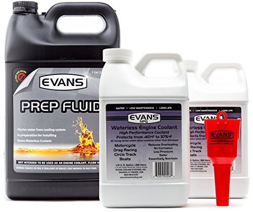 Evans Coolant EC42001 EC10064-2 Prep Fluid and NPG Race Track Specialty Coolant, 2 Gallon Combo Pack with Funnel