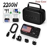 DOACE X11 2200W Travel Voltage Converter for Hair Dryer Straightener Curling Iron, 10A Travel Power Adapter with 6A 4-Port USB and UK/AU/EU/US Plug Wall Chargers for Cell Phone Camera Tablet Laptop