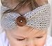 Josie & Connie Baby Boys Unisex Button Headband Knit Headwear,One Size (White)
