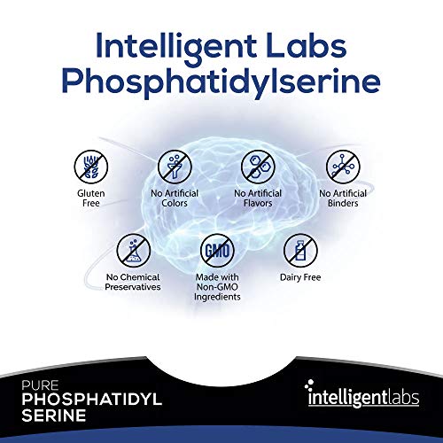 Intelligent Labs Phosphatidylserine Supplement 100mg | 90 High Strength Capsules | 100% Soy and Allergen Free | Pure Phosphatidylserine from Sunflower Lecithin