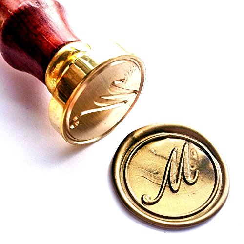 Vooseyhome Initial Letter Alphabet M Wax Seal Stamp with Rosewood Handle - Thumbnail 6