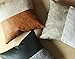 Kdays Halftan Pillow Cover Cognac Leather Decorative Throw Pillow Case Farmhouse Trendy Sofa Couch Cushion Covers Modern Minimalist Color Block Pillow Cover 18x18 Inches