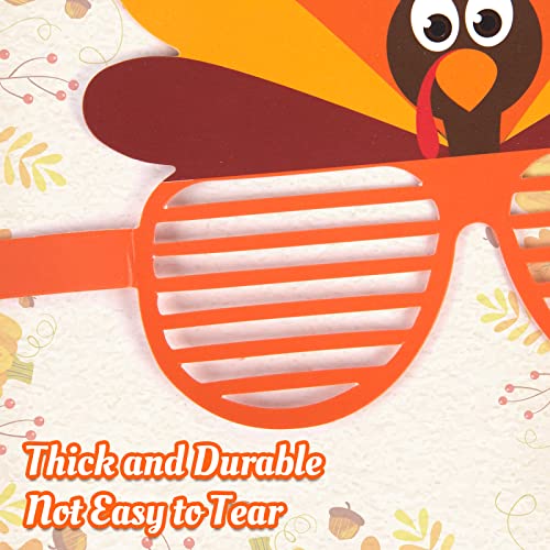 3 otters Thanksgiving Paper Glasses, 12PCS Turkey Paper Eyelasses Funny Party Glasses for Kids Adults Thanksgiving Party Favors