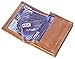 Outrip Genuine Leather Business Card Holder Name Card Case Credit Card Wallet with ID Window RFID Blocking (Brown)
