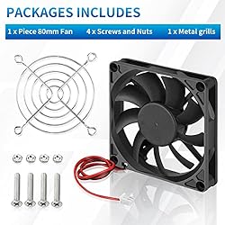 Wathai 80mm x 15mm 12V DC Coolng Fan 2 Pin Dual