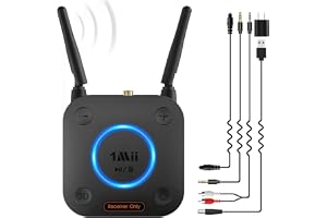 [Upgraded] 1Mii B06Pro Long Range Bluetooth Receiver, HiFi Wireless Audio Adapter, Bluetooth 5.3 Receiver with 3D Surround aptX HD Low Latency Optical RCA AUX 3.5mm Coaxial for Home Stereo System