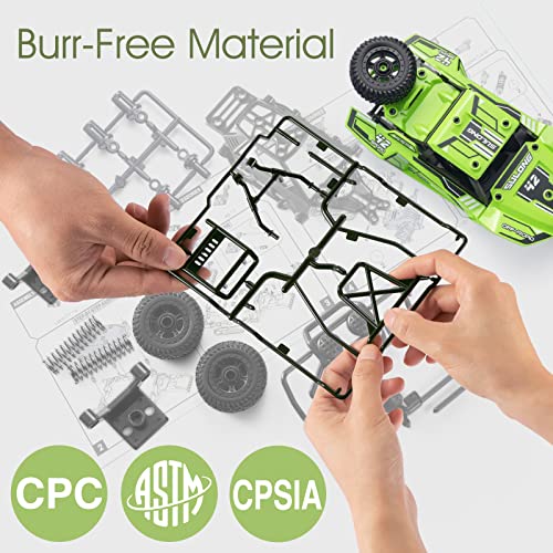 STEM 1/18 DIY RC Car Building Kits for Age 8+, 1 18 Scale 4×4 Remote Control Car Assembly Kits