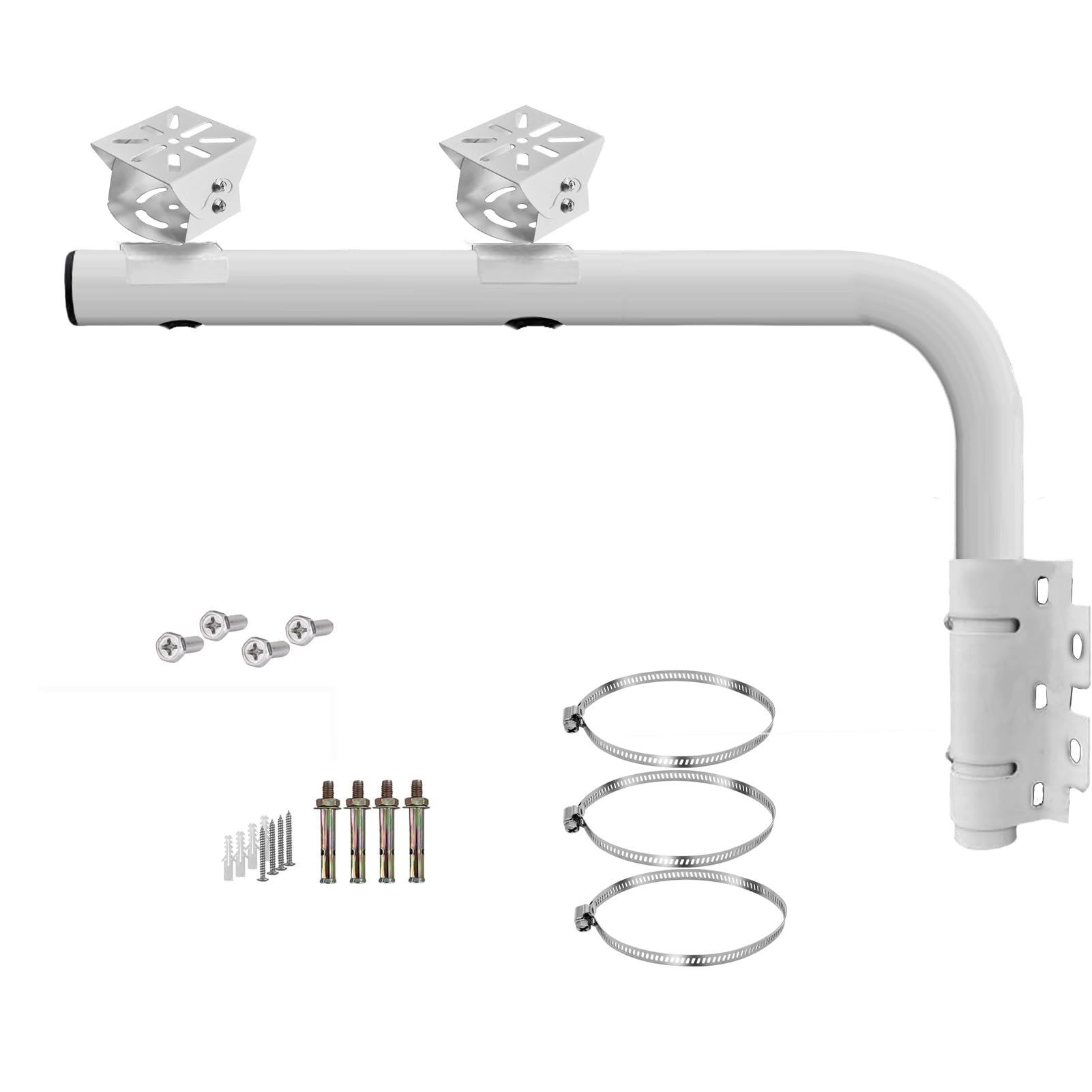 WiTi Heavy Duty Dual Mount 40CM Arm Bracket for Industrial Cameras Project,Long Pole with 2 Mounts for CCTV Security Surveillance System,Project Installing Solution for Indoor and Outdoor