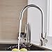 Trywell T304 Solid Stainless Steel 360 Degree Swivel Kitchen Sink Faucet, High Arc Single Lever with Two-Function Nozzle,1.8 Gpm