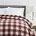 Amazon Brand – Pinzon Plaid Flannel Duvet Cover - Full or Queen, Cream and Red Plaid