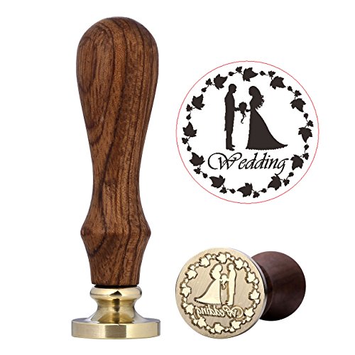 Wedding Wax Seal Stamp, Vintage Retro Sealing Wax Stamp with Classic Wooden Handle Perfect for Embellishment of Cards, Envelopes, Wedding Invitations by Mornajina
