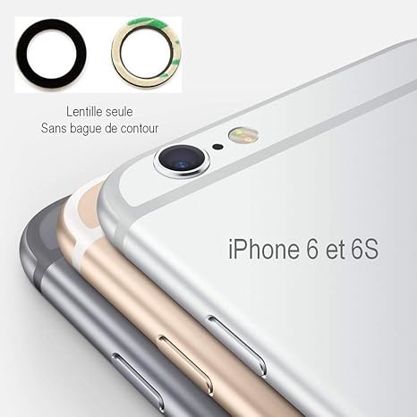 Flexiphone Pour Iphone 6 Et Iphone 6s Blanc Argent Silver Lentille Vitre De Qualité Originale En Verre De La Caméra Arriere Appareil Photo Arriere