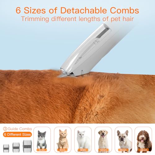 AIRROBO Dog Grooming Vacuum Kit,12000Pa Strong Pet Vacuum for Shedding,Grooming Hai,Quiet,PG100,2L Large Capacity