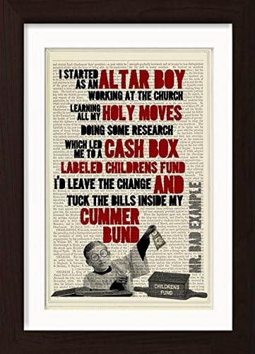 Warren Zevon Inspired Mister Bad Example Lyric Ready To Frame Mounted/Matted Dictionary Art Print