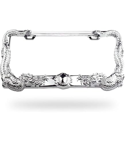 thumbnail image 2 of Funny License Plate Frame Chrome Chain Link License Plate Frame 2 of 12
