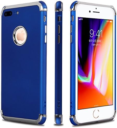 iPhone 7 Plus Case,iPhone 8 Plus Case,Casegory 3 in 1 Ultra Thin Slim Fit Reinforced Corner Soft Silicone Shockproof Protective Bumper iPhone 7 Plus Phone Case- Royal Blue
