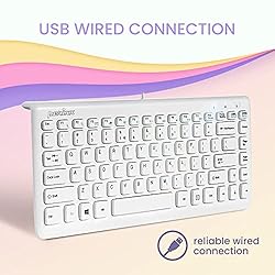 Perixx PERIBOARD-407W US, Wired USB Mini Keyboard