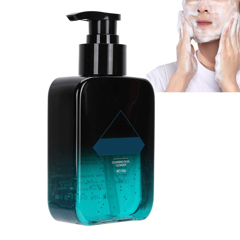 Facial Cleansing Gel, 150g Purifying Foam Cleanser Men Facial Scrub Man Mite Removal Oil Control Blackhead Removal Deep Cleaning