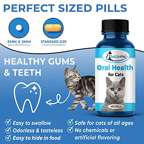 BestLife4Pets Oral Health for Cats Cat Dental Care Supplement; Anti
