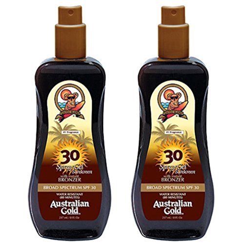 2 Pack SPF 30 Spray Gel Sunscreen with Bronzer